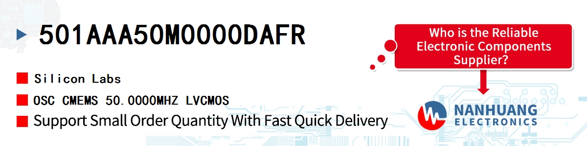 501AAA50M0000DAFR Silicon Labs OSC CMEMS 50.0000MHZ LVCMOS