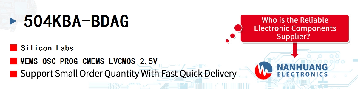 504KBA-BDAG Silicon Labs MEMS OSC PROG CMEMS LVCMOS 2.5V