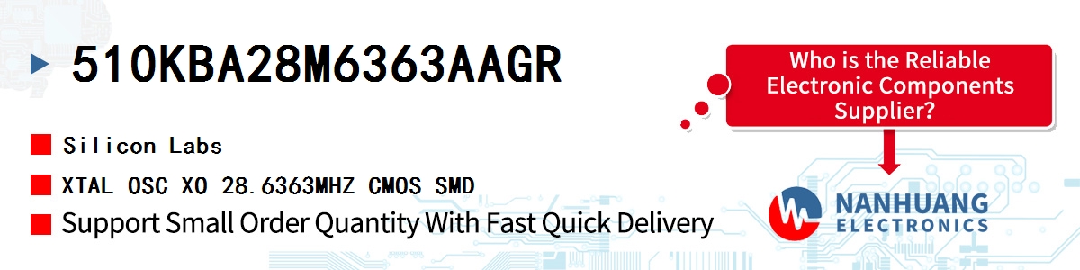 510KBA28M6363AAGR Silicon Labs XTAL OSC XO 28.6363MHZ CMOS SMD