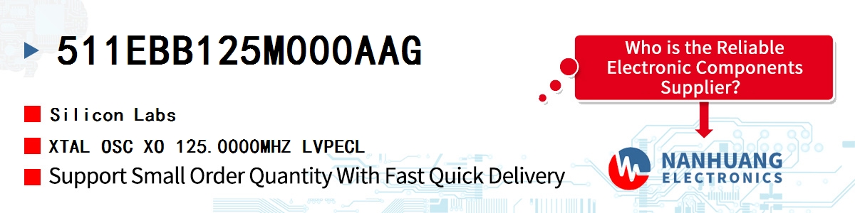 511EBB125M000AAG Silicon Labs XTAL OSC XO 125.0000MHZ LVPECL