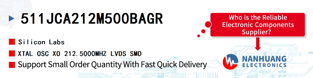 511JCA212M500BAGR Silicon Labs XTAL OSC XO 212.5000MHZ LVDS SMD
