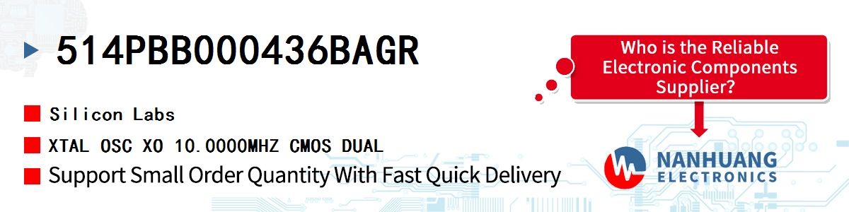 514PBB000436BAGR Silicon Labs XTAL OSC XO 10.0000MHZ CMOS DUAL