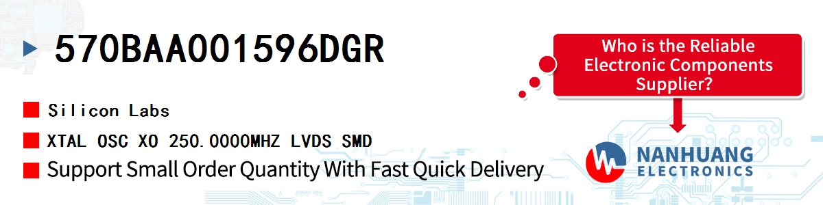 570BAA001596DGR Silicon Labs XTAL OSC XO 250.0000MHZ LVDS SMD