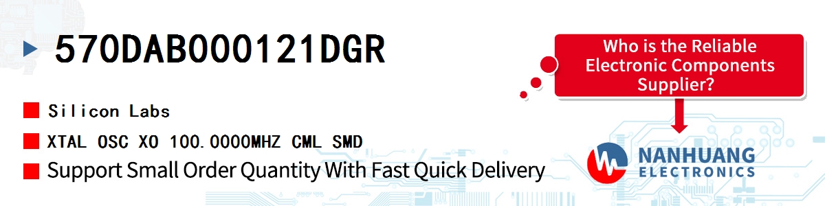 570DAB000121DGR Silicon Labs XTAL OSC XO 100.0000MHZ CML SMD