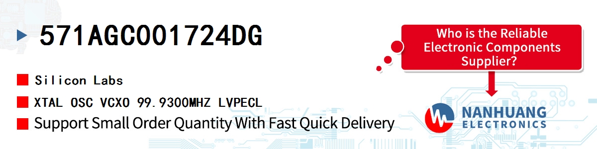 571AGC001724DG Silicon Labs XTAL OSC VCXO 99.9300MHZ LVPECL