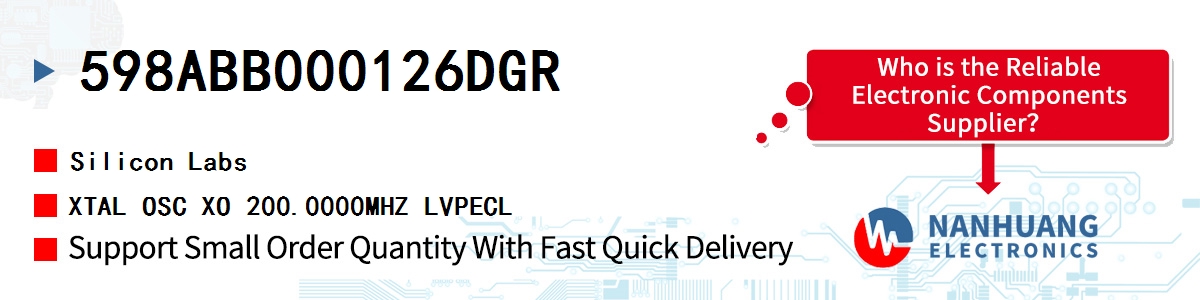 598ABB000126DGR Silicon Labs XTAL OSC XO 200.0000MHZ LVPECL