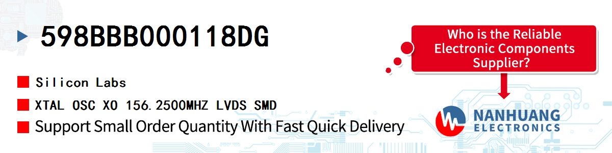 598BBB000118DG Silicon Labs XTAL OSC XO 156.2500MHZ LVDS SMD