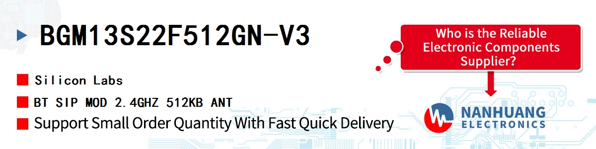 BGM13S22F512GN-V3 Silicon Labs BT SIP MOD 2.4GHZ 512KB ANT