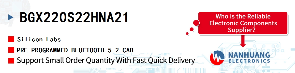 BGX220S22HNA21 Silicon Labs PRE-PROGRAMMED BLUETOOTH 5.2 CAB