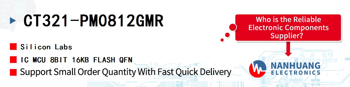 CT321-PM0812GMR Silicon Labs IC MCU 8BIT 16KB FLASH QFN