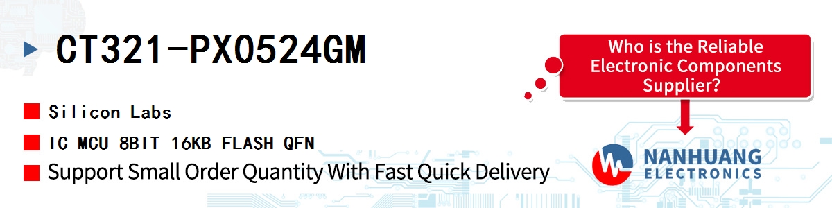CT321-PX0524GM Silicon Labs IC MCU 8BIT 16KB FLASH QFN