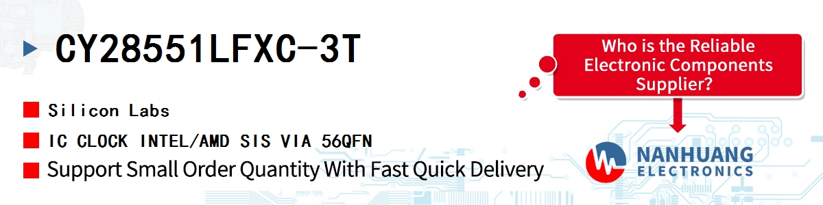 CY28551LFXC-3T Silicon Labs IC CLOCK INTEL/AMD SIS VIA 56QFN