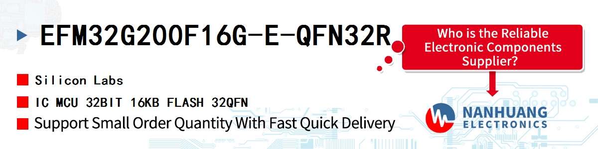 EFM32G200F16G-E-QFN32R Silicon Labs IC MCU 32BIT 16KB FLASH 32QFN