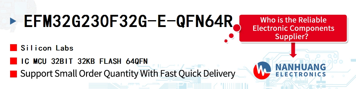 EFM32G230F32G-E-QFN64R Silicon Labs IC MCU 32BIT 32KB FLASH 64QFN