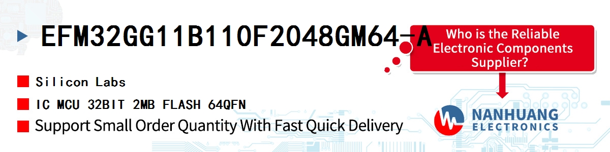 EFM32GG11B110F2048GM64-A Silicon Labs IC MCU 32BIT 2MB FLASH 64QFN