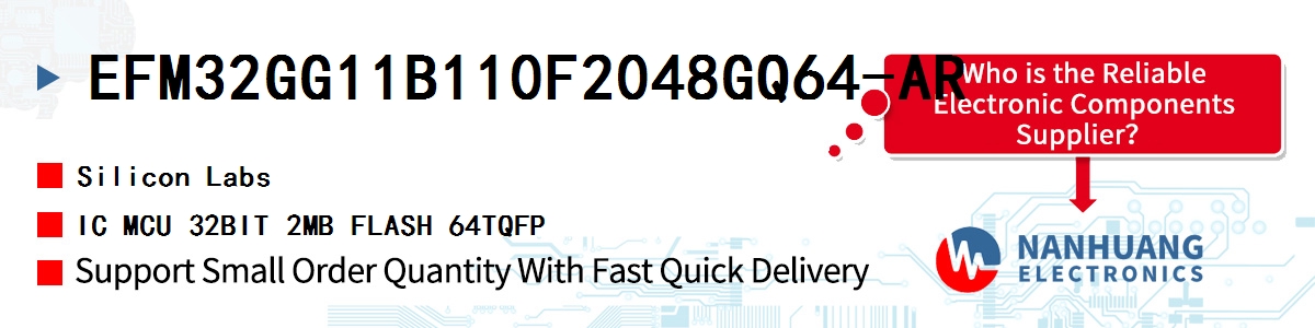 EFM32GG11B110F2048GQ64-AR Silicon Labs IC MCU 32BIT 2MB FLASH 64TQFP