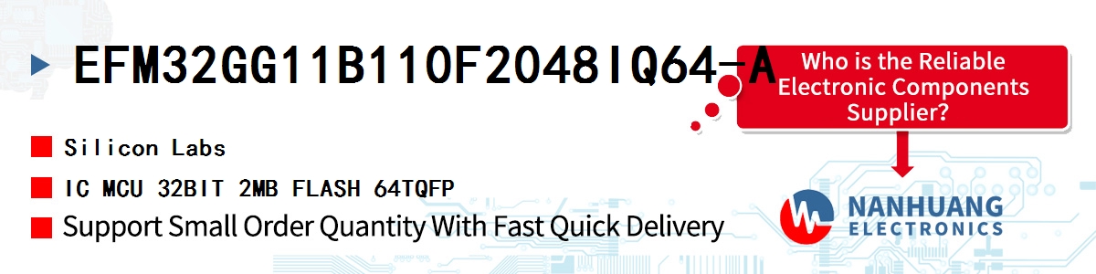 EFM32GG11B110F2048IQ64-A Silicon Labs IC MCU 32BIT 2MB FLASH 64TQFP