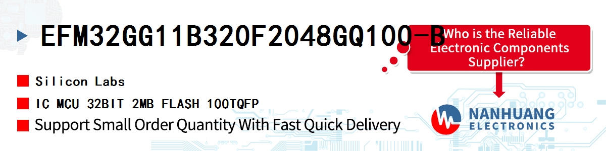 EFM32GG11B320F2048GQ100-B Silicon Labs IC MCU 32BIT 2MB FLASH 100TQFP