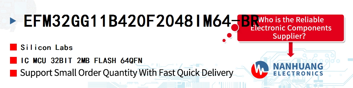 EFM32GG11B420F2048IM64-BR Silicon Labs IC MCU 32BIT 2MB FLASH 64QFN