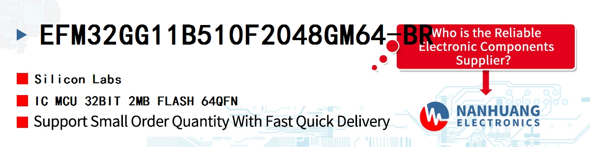 EFM32GG11B510F2048GM64-BR Silicon Labs IC MCU 32BIT 2MB FLASH 64QFN