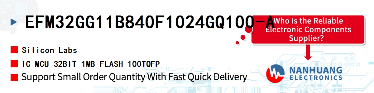 EFM32GG11B840F1024GQ100-A Silicon Labs IC MCU 32BIT 1MB FLASH 100TQFP