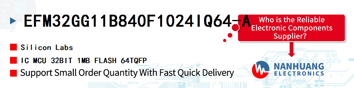 EFM32GG11B840F1024IQ64-A Silicon Labs IC MCU 32BIT 1MB FLASH 64TQFP