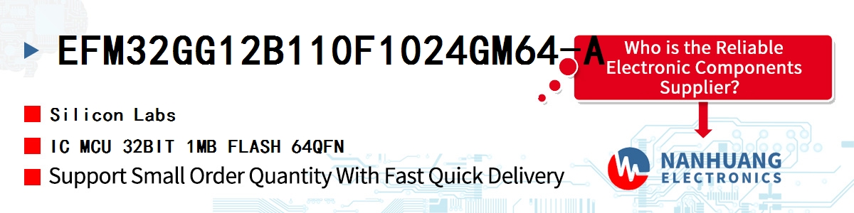 EFM32GG12B110F1024GM64-A Silicon Labs IC MCU 32BIT 1MB FLASH 64QFN