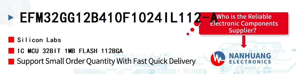 EFM32GG12B410F1024IL112-A Silicon Labs IC MCU 32BIT 1MB FLASH 112BGA