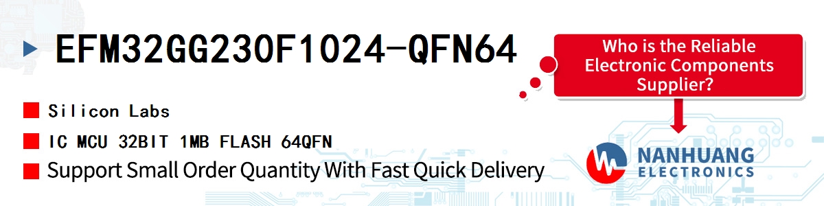 EFM32GG230F1024-QFN64 Silicon Labs IC MCU 32BIT 1MB FLASH 64QFN