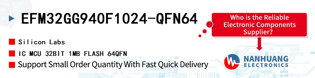 EFM32GG940F1024-QFN64 Silicon Labs IC MCU 32BIT 1MB FLASH 64QFN