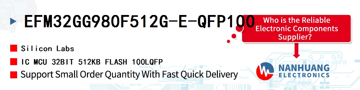 EFM32GG980F512G-E-QFP100 Silicon Labs IC MCU 32BIT 512KB FLASH 100LQFP