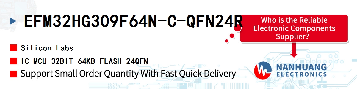 EFM32HG309F64N-C-QFN24R Silicon Labs IC MCU 32BIT 64KB FLASH 24QFN