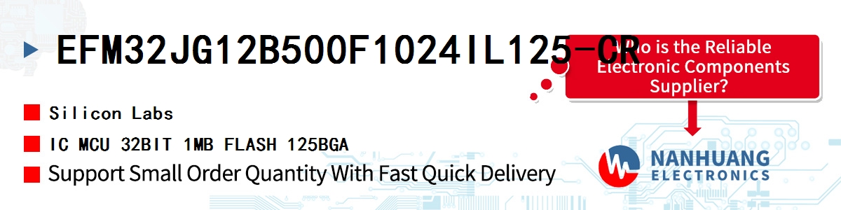 EFM32JG12B500F1024IL125-CR Silicon Labs IC MCU 32BIT 1MB FLASH 125BGA