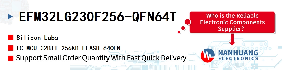 EFM32LG230F256-QFN64T Silicon Labs IC MCU 32BIT 256KB FLASH 64QFN