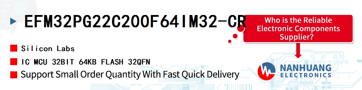 EFM32PG22C200F64IM32-CR Silicon Labs IC MCU 32BIT 64KB FLASH 32QFN