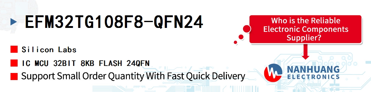 EFM32TG108F8-QFN24 Silicon Labs IC MCU 32BIT 8KB FLASH 24QFN