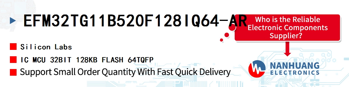 EFM32TG11B520F128IQ64-AR Silicon Labs IC MCU 32BIT 128KB FLASH 64TQFP