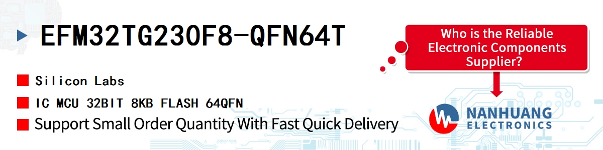 EFM32TG230F8-QFN64T Silicon Labs IC MCU 32BIT 8KB FLASH 64QFN