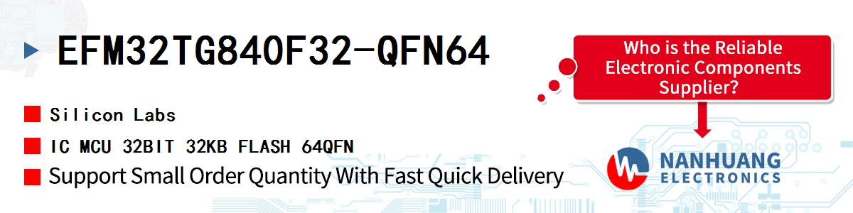 EFM32TG840F32-QFN64 Silicon Labs IC MCU 32BIT 32KB FLASH 64QFN