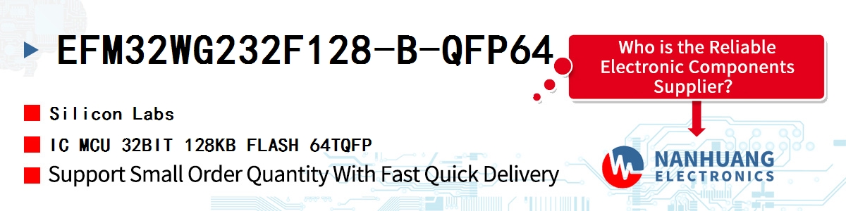 EFM32WG232F128-B-QFP64 Silicon Labs IC MCU 32BIT 128KB FLASH 64TQFP