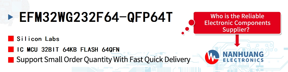 EFM32WG232F64-QFP64T Silicon Labs IC MCU 32BIT 64KB FLASH 64QFN