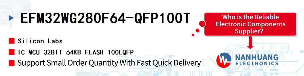 EFM32WG280F64-QFP100T Silicon Labs IC MCU 32BIT 64KB FLASH 100LQFP