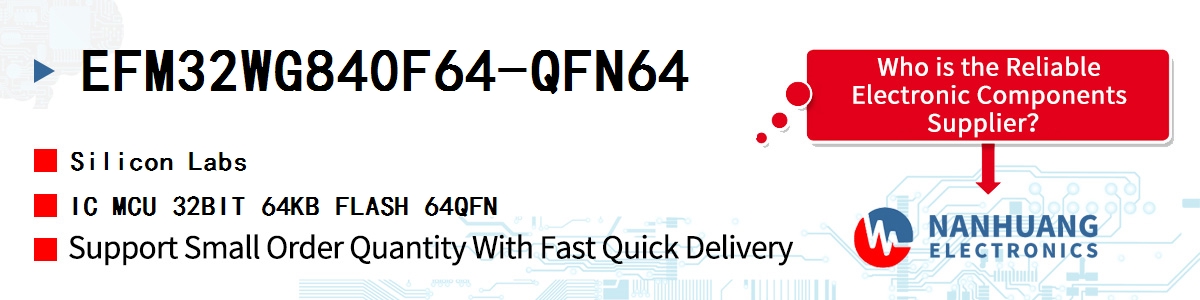 EFM32WG840F64-QFN64 Silicon Labs IC MCU 32BIT 64KB FLASH 64QFN