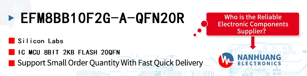 EFM8BB10F2G-A-QFN20R Silicon Labs IC MCU 8BIT 2KB FLASH 20QFN