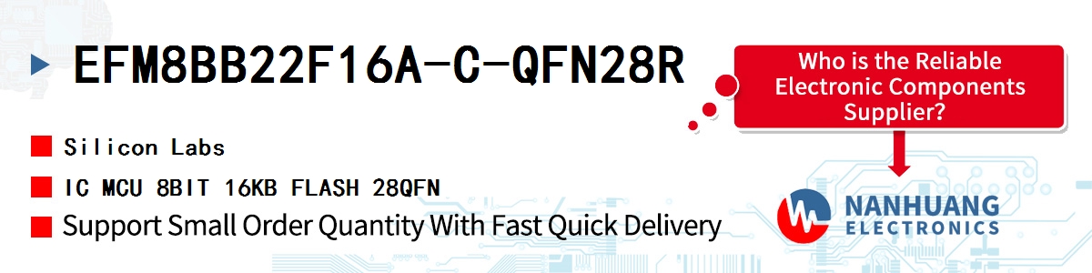 EFM8BB22F16A-C-QFN28R Silicon Labs IC MCU 8BIT 16KB FLASH 28QFN