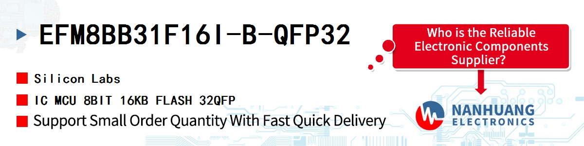 EFM8BB31F16I-B-QFP32 Silicon Labs IC MCU 8BIT 16KB FLASH 32QFP