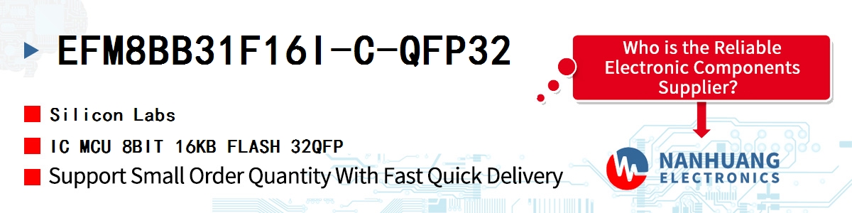 EFM8BB31F16I-C-QFP32 Silicon Labs IC MCU 8BIT 16KB FLASH 32QFP