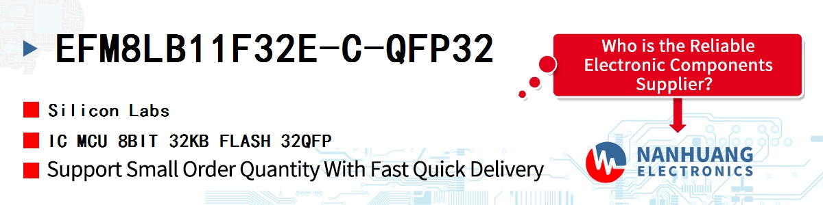 EFM8LB11F32E-C-QFP32 Silicon Labs IC MCU 8BIT 32KB FLASH 32QFP