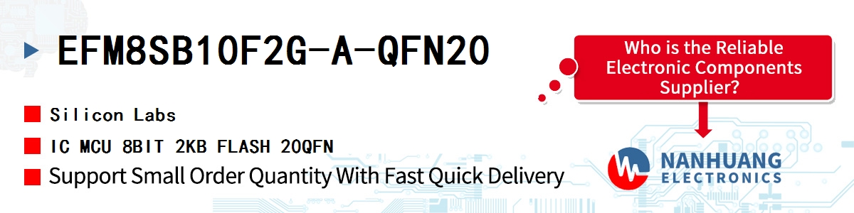 EFM8SB10F2G-A-QFN20 Silicon Labs IC MCU 8BIT 2KB FLASH 20QFN