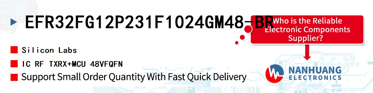 EFR32FG12P231F1024GM48-BR Silicon Labs IC RF TXRX+MCU 48VFQFN